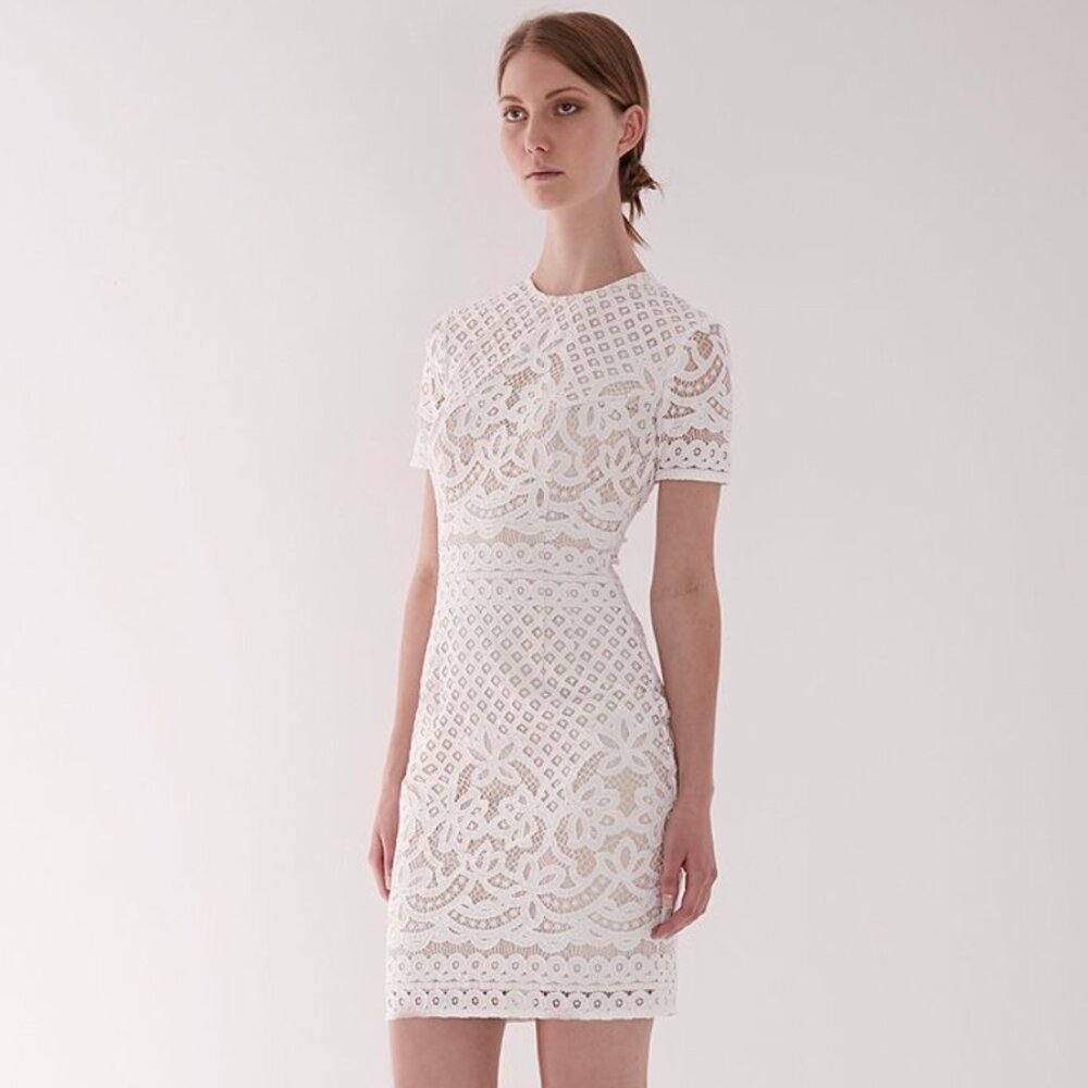 Libra Ivory Lace Formfitting Dress by Lover the Label Size 8